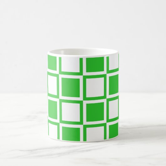 Grüne, fette Mod-Quadrate Kaffeetasse (Mittel)