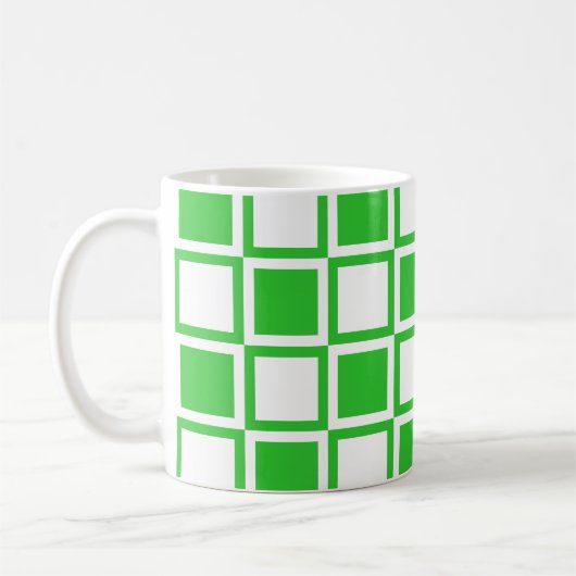 Grüne, fette Mod-Quadrate Kaffeetasse (Links)
