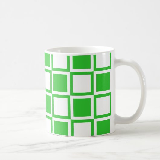 Grüne, fette Mod-Quadrate Kaffeetasse (Rechts)