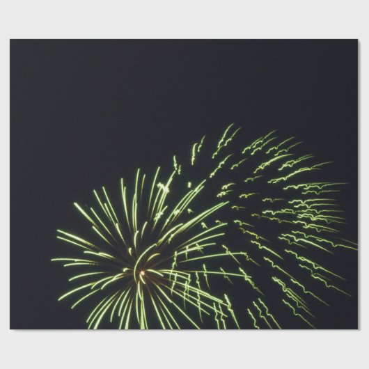 Grüne Feuerwerks-Geschenk-Verpackung Geschenkpapier (Flach)