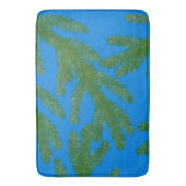 Grüne Fichtenbäume und Zweige Blau Badematte (Vorderseite Vertikal)