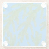 Grüne Fichtenbäume und Zweige Blau Glasuntersetzer (Rückseite)