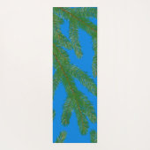 Grüne Fichtenbäume und Zweige Blau Yogamatte (Rückseite)