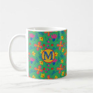 Grüne Fiesta Floral Maßgeschneiderte erste Kaffeetasse