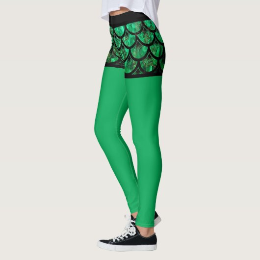 Grüne Fische Leggings (Links)