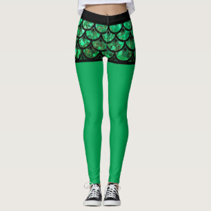 Grüne Fische Leggings