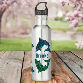 Grüne Fische und Blauer Fisch Personalisiert Edelstahlflasche