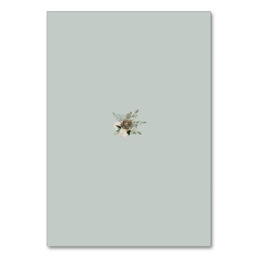 Grüne Fläche und Vanilla Wasserfarben Tischnummern (Rückseite)