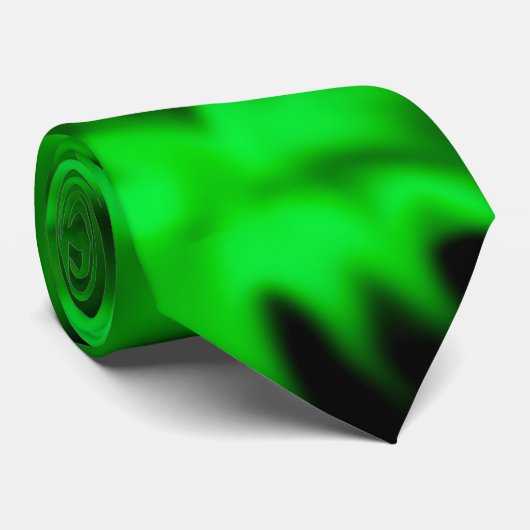 Grüne Flamme Krawatte (Gerollt)