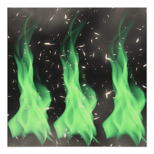 Grüne Flamme Poster (Vorderseite)