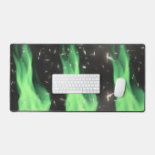 Grüne Flamme Schreibtischunterlage (Tastatur & Maus)