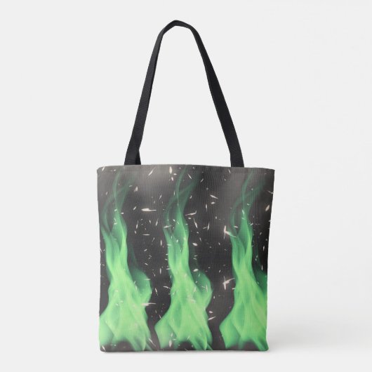 Grüne Flamme Tasche (Rückseite)