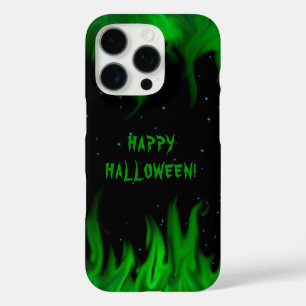 Grüne Flammen im Sternenhimmel iPhone 16 Pro Hülle