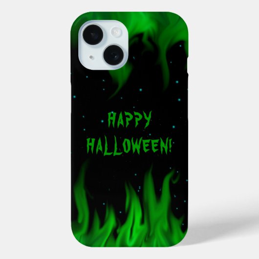 Grüne Flammen im Sternenhimmel Case-Mate iPhone Hülle (Rückseite)