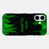 Grüne Flammen im Sternenhimmel Case-Mate iPhone Hülle (Rückseite (Horizontal))