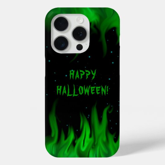 Grüne Flammen im Sternenhimmel Case-Mate iPhone Hülle (Rückseite)