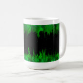Grüne Flammen im Sternenhimmel Kaffeetasse (VorderseiteRechts)