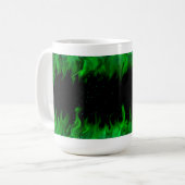 Grüne Flammen im Sternenhimmel Kaffeetasse (Vorderseite Links)