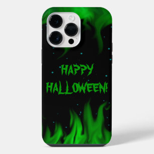 Grüne Flammen im sternenklaren Himmel iPhone Hülle