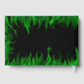 Grüne Flammen im Sternenlicht Himmel Gästebuch (Rückseite)