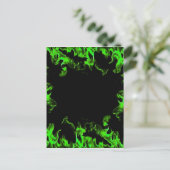 grüne Flammen Postkarte (Stehend Vorderseite)