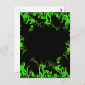 grüne Flammen Postkarte (Vorne/Hinten)