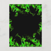 grüne Flammen Postkarte (Vorderseite)