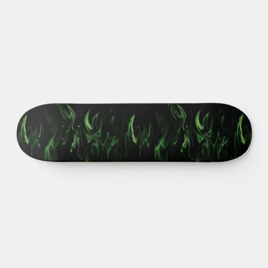Grüne Flammen Skateboard (Horizontal)