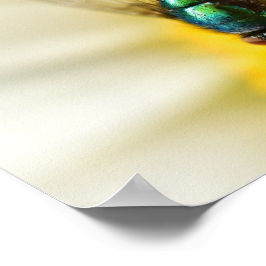 Grüne Flasche Fliegen Poster (Ecke)