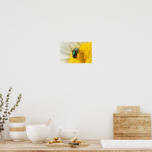 Grüne Flasche Fliegen Poster (Küche)