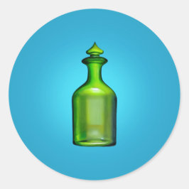Grüne Flasche Klassischer Rundaufkleber Runder Aufkleber