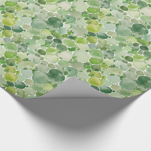 Grüne Flecken Wasserfarbe Geschenkpapier (Ecke)