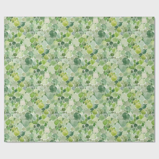 Grüne Flecken Wasserfarbe Geschenkpapier (Flach)