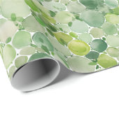Grüne Flecken Wasserfarbe Geschenkpapier (Rolleneckpunkt)