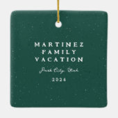 Grüne Fleckenrahmen, einfaches Weihnachtsgebäck Fo Keramikornament (Rückseite)