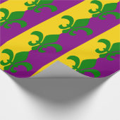 Grüne Fleur de Lis Geschenkpapier (Ecke)