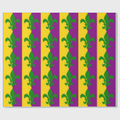Grüne Fleur de Lis Geschenkpapier (Flach)