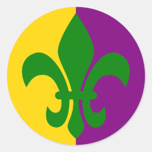 Grüne Fleur de Lis Runder Aufkleber