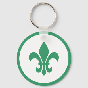 Grüne Fleur de Lis Schlüsselanhänger