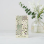 Grüne Flieder-Quilt-Patchwork-Handmade-Kleidung Visitenkarte (Stehend Vorderseite)