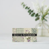 Grüne Flieder-Quilt-Patchwork-Handmade-Kleidung Visitenkarte (Stehend Vorderseite)