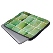 Grüne Fliesen Laptopschutzhülle (Vorne Knopf)