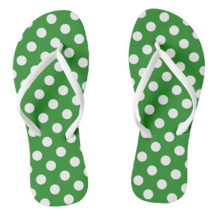 Grüne Flip Flops mit weißen Punkten Badesandalen