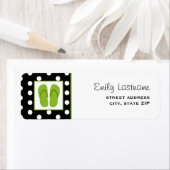 Grüne Flip Flops / Schwarz mit weißen Polka Punkte (Insitu)