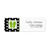 Grüne Flip Flops / Schwarz mit weißen Polka Punkte (Vorne)