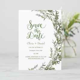 Grüne Flitterwochen-Hochzeitsankündigung Save The  Einladung