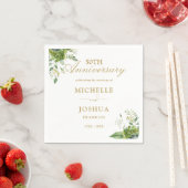 Grüne Flora 50. Hochzeitstag Serviette (Beispiel)