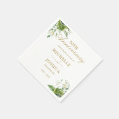 Grüne Flora 50. Hochzeitstag Serviette (Ecke)
