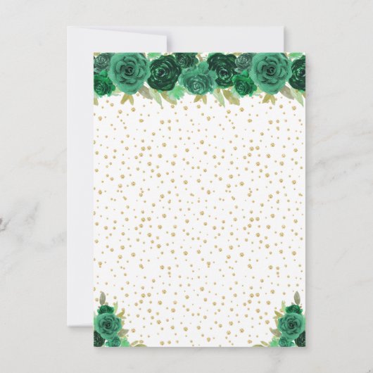 Grüne Flora Brown Hair Princess Birthday Party Dankeskarte (Rückseite)