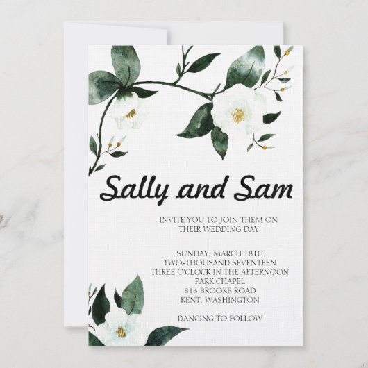 Grüne Flora Einladung (Vorderseite)